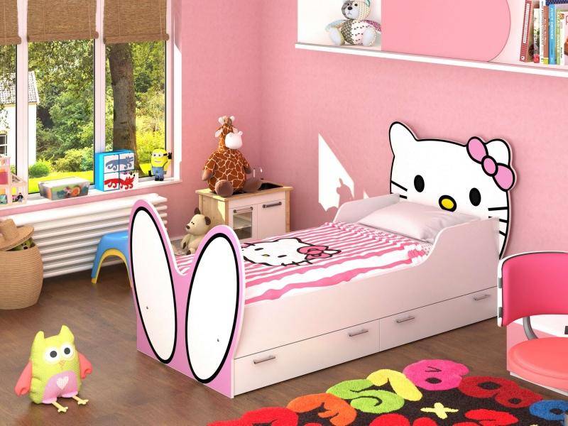 кровать hello kitty! с бязевым матрацем в Калуге