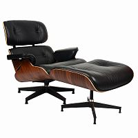 кресло eames style lounge chairчерное с коричневым в Калуге