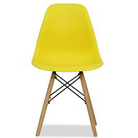 стул деревянный pc-015 желтый ножки дерево (eames style) в Калуге