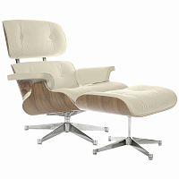 кресло eames style lounge chair & ottoman кремовое в Калуге