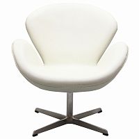 кресло swan chair экокожа белое в Калуге