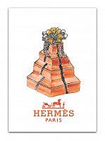 постер hermes подарочные коробки на белом фоне, а3 в Калуге