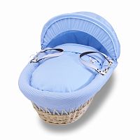 колыбель-переноска gift wicker moses basket натуральная, голубое белье в Калуге