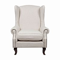 кресло мягкое с ушами белое collins wingback chair в Калуге