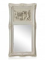 зеркало настенное прямоугольное в высокой белой раме францини distressed chalk white в Калуге