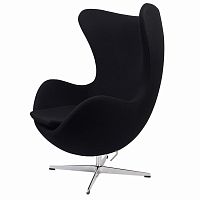 кресло arne jacobsen style egg chair черное в Калуге