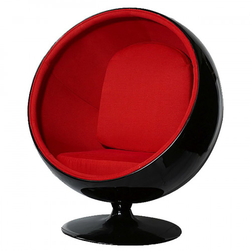 кресло eero ball chair черно-красное в Калуге