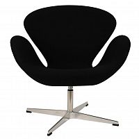 кресло arne jacobsen style swan chair черная шерсть в Калуге