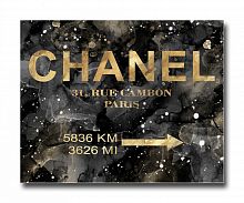 постер chanel на чёрном в золотом a4 в Калуге