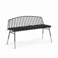 siena bench 120 черный металл черная ткань от la forma (ex julia grup) в Калуге