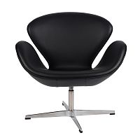 кресло arne jacobsen style swan chair черное в Калуге