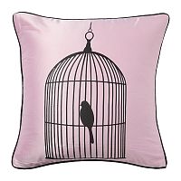 подушка с птичкой в клетке birdie in a cage pink в Калуге