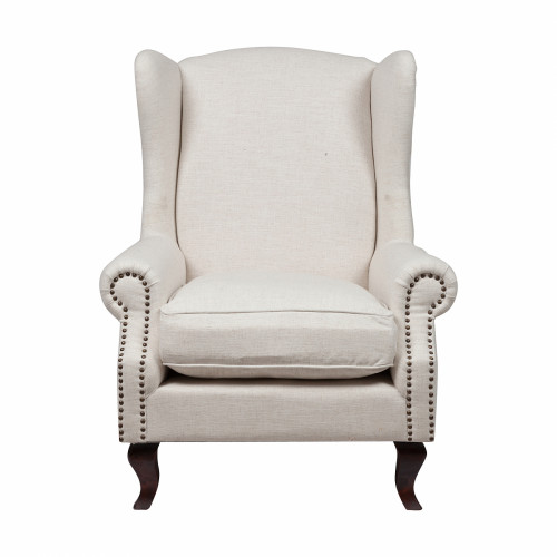 кресло collins wingback chair кремовая ткань в Калуге