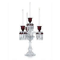 канделябр хрустальный с красными вставками на 4 свечи baccarat 3+1 от delight collection, 60 см в Калуге