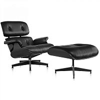 кресло eames style lounge chair черное в Калуге