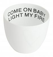 подсвечник белый фарфоровый с надписью внутри come on baby light my fire, 6,5 см в Калуге