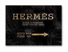 постер hermes без рамки, черный, а4 в Калуге