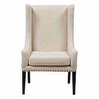 кресло мягкое с ушами белое nailhead fabric armchair в Калуге