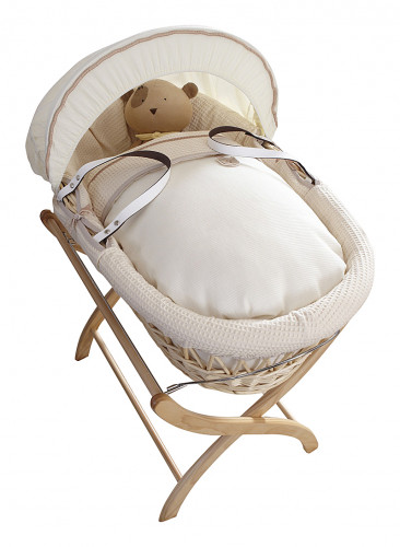 колыбель-переноска premium moses basket натуральная, кремовое белье в Калуге