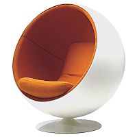 кресло eero ball chair бело-оранжевое в Калуге