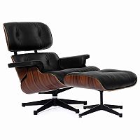 кресло eames style lounge chair & ottoman черное в Калуге