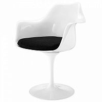 стул eero saarinen style tulip armchair черная подушка в Калуге