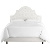 кровать двуспальная 160х200 белая с каретной стяжкой harvey tufted white в Калуге