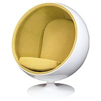 кресло eero ball chair бело-горчичное в Калуге