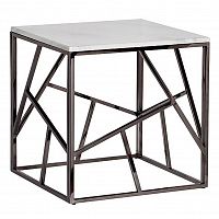 стол журнальный black chrome cube 55*55*56 см хром, белый в Калуге