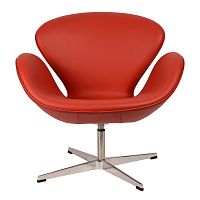 кресло arne jacobsen style swan chair красное в Калуге