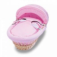 колыбель-переноска gift wicker moses basket натуральная, розовое белье в Калуге